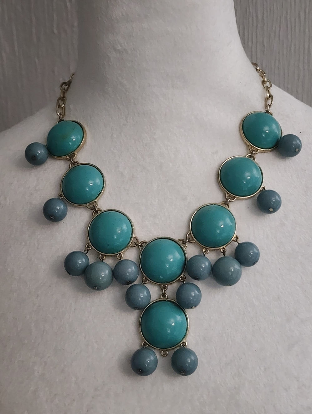 Turquoise Statement Bib Necklace - Picture 3 of 6